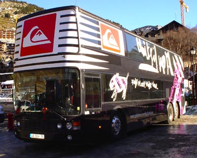 El pasado domingo el bus Quiksilver hizo escala en la estación andorrana de Grandvalira